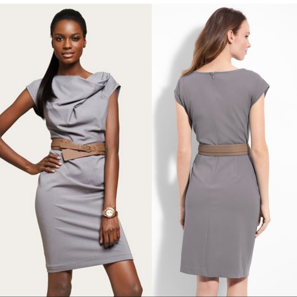 Suzi Chin for Maggy Boutique Dresses & Skirts - Suzi Chin Belted Cap Sleeve Sheath Dress
